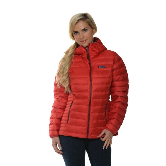Patagonia Womens Down Sweater Hoody Red 